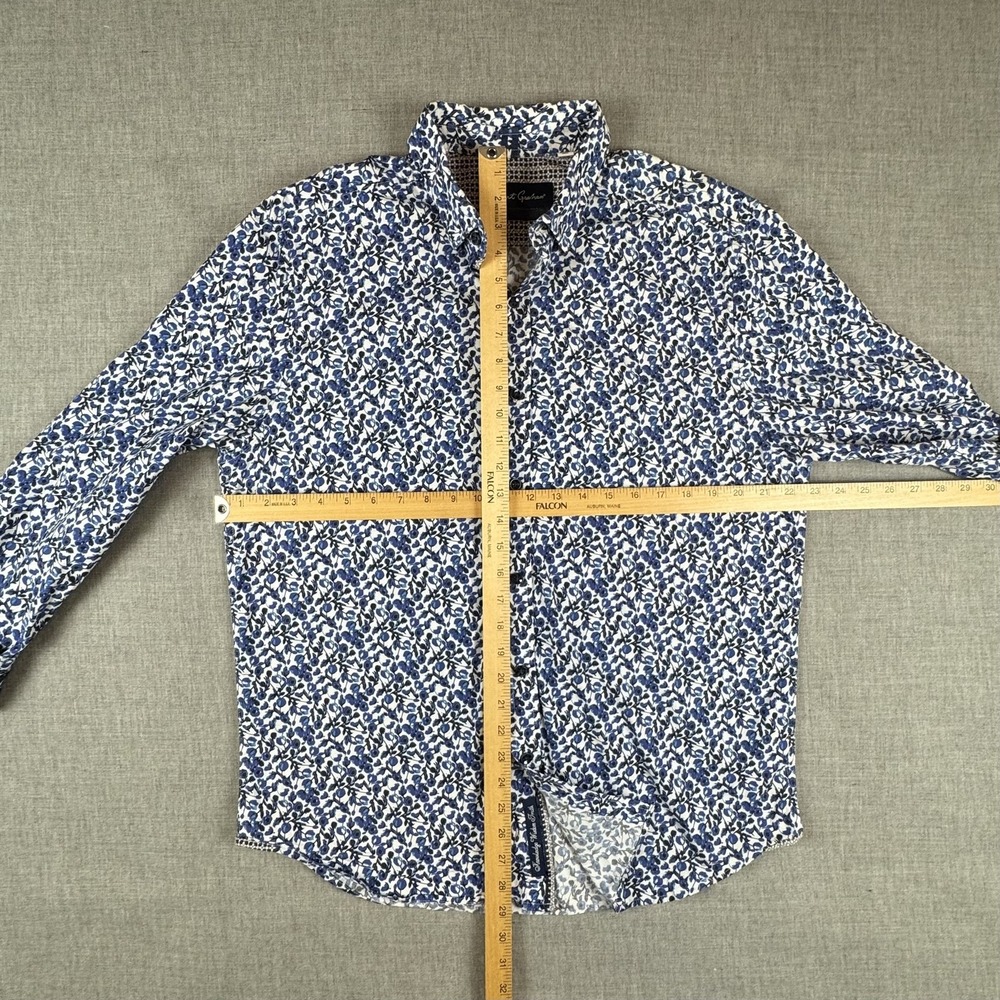 Robert Graham Shirt Mens 2XL Blue White Floral Tailored Fit Modern Americana - Picture 8 of 10